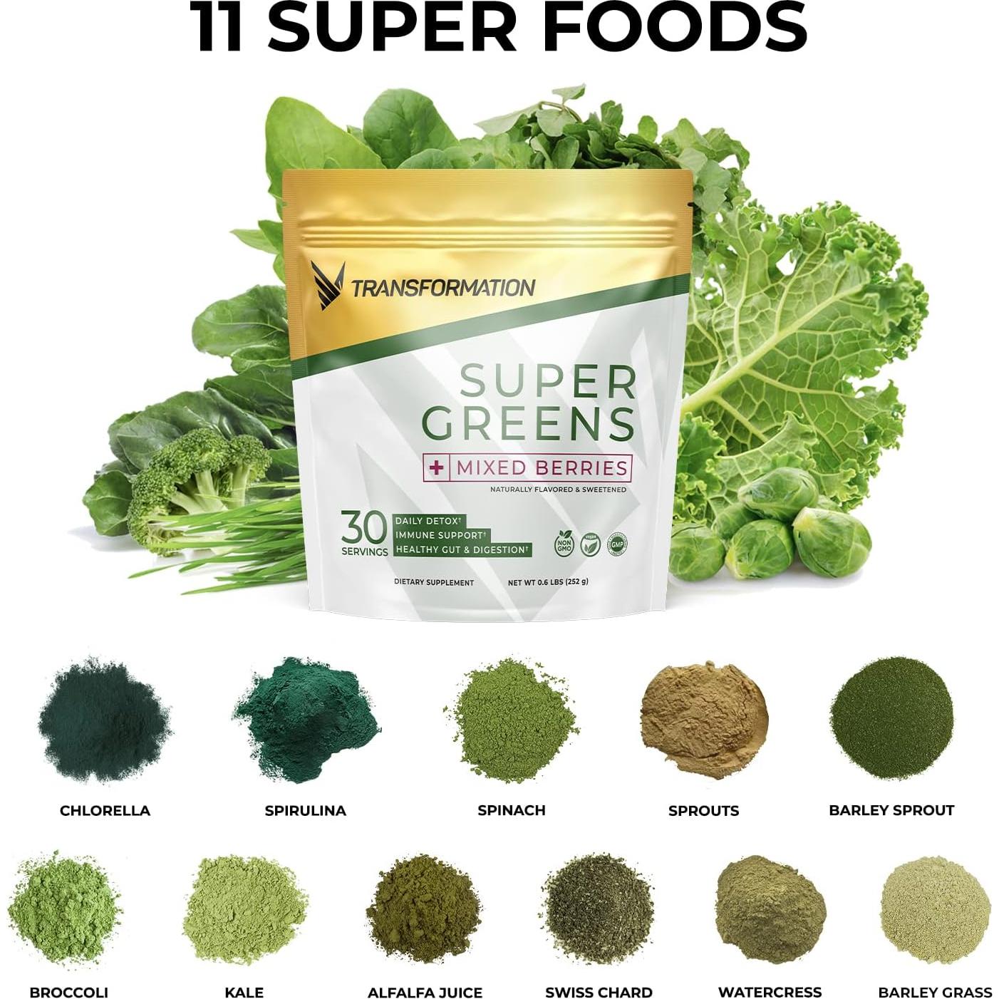 Polvo de Jugo Verde Superfood Transformation 162g - Energía y Inmunidad
