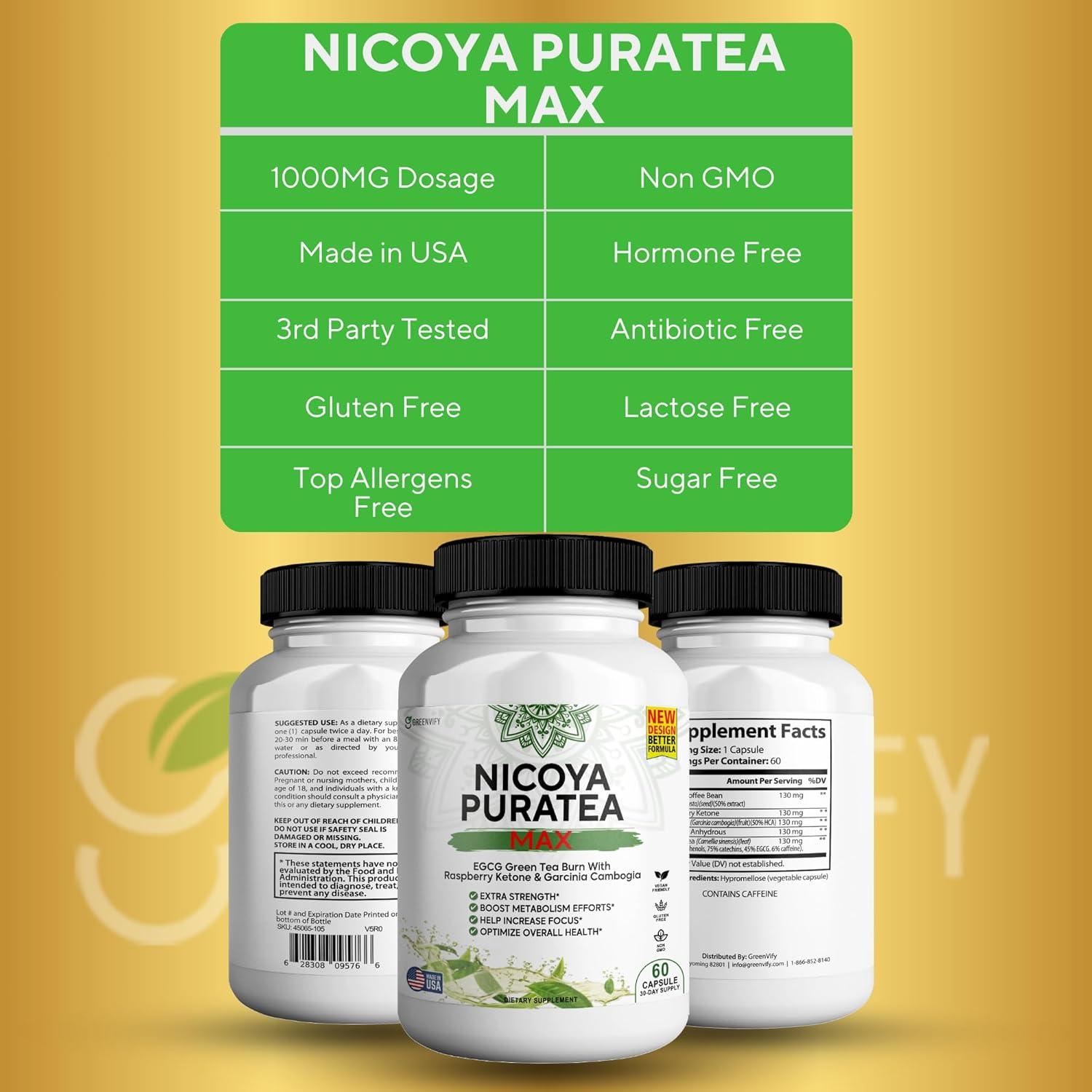 Suplemento Vegano GREENVIFY PuraTea Max 180 Cápsulas Antioxidantes
