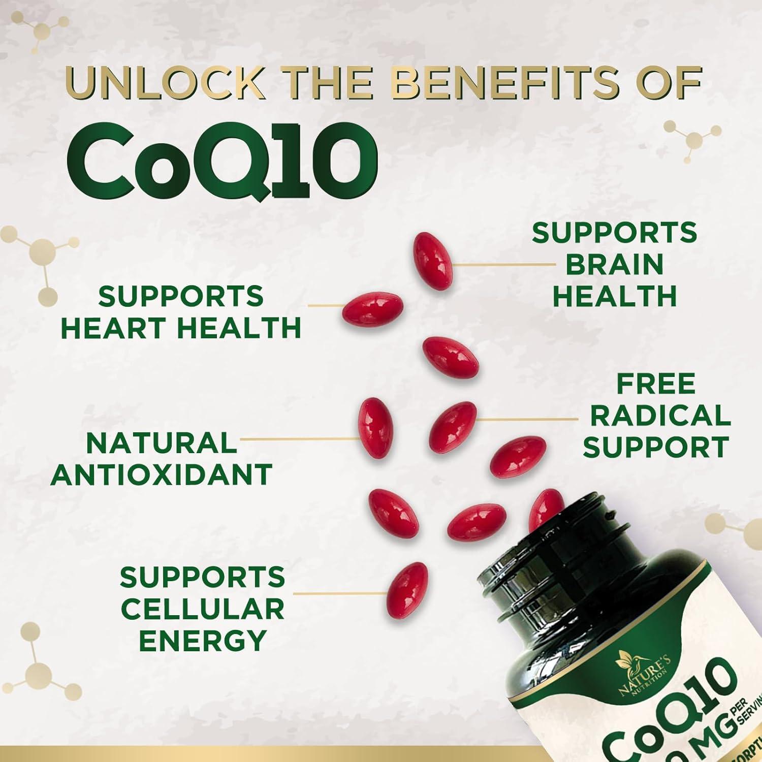 Suplemento CoQ10 200mg Nature's Nutrition - 120 Softgels