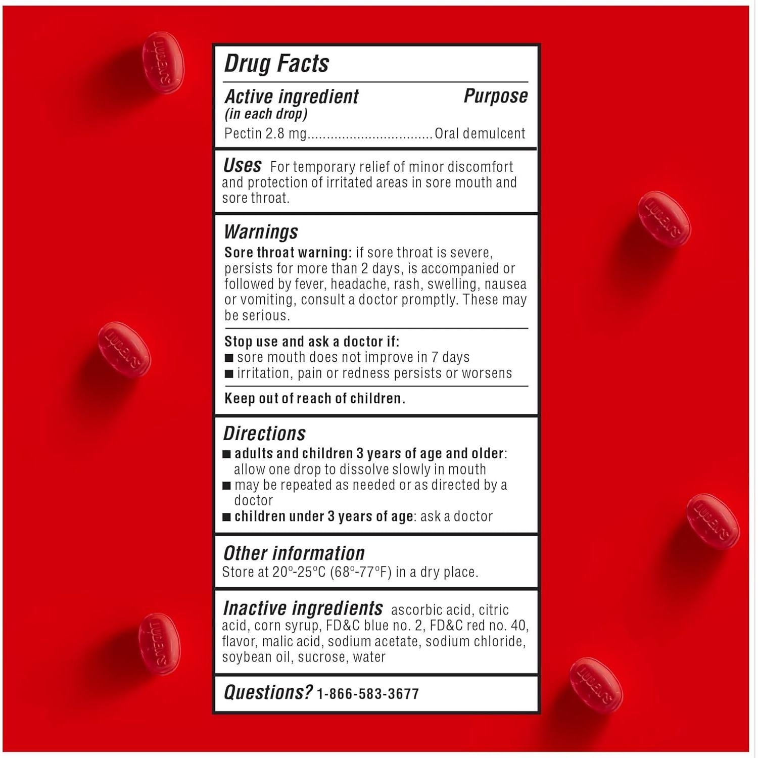 Pastillas para la Garganta Luden - Miel y Cereza Silvestre - 120 Unidades