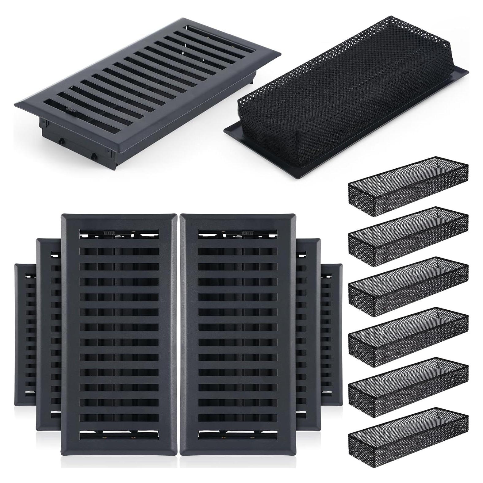 Juego de 12 rejillas de piso Baquler 10x25 cm con filtros