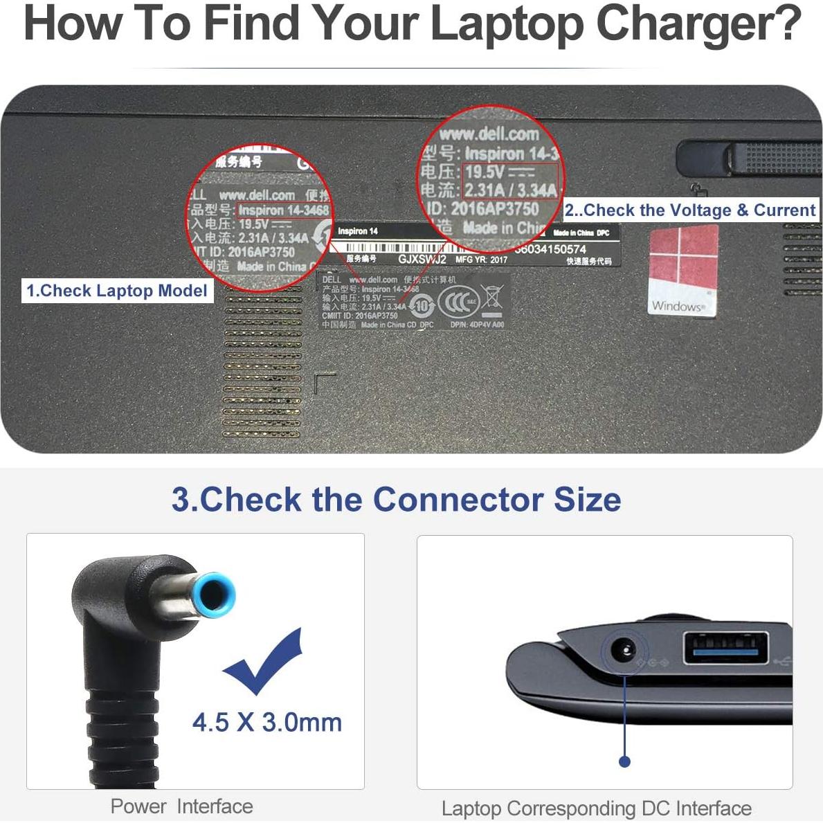 Cargador 45W HP Pavilion 19.5V 2.31A con Cable
