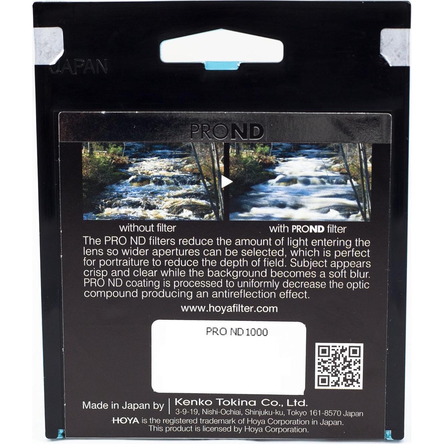 Filtro Pro ND 1000 Hoya 49 mm - Densidad Neutra 10 Paradas