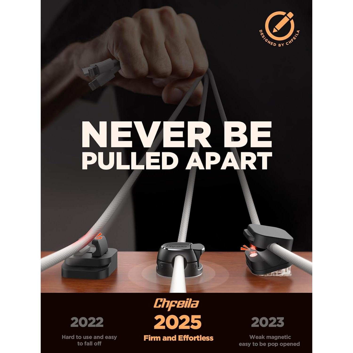 Organizador de Cables 8 Pack Chfeila Clips Adhesivos Negro