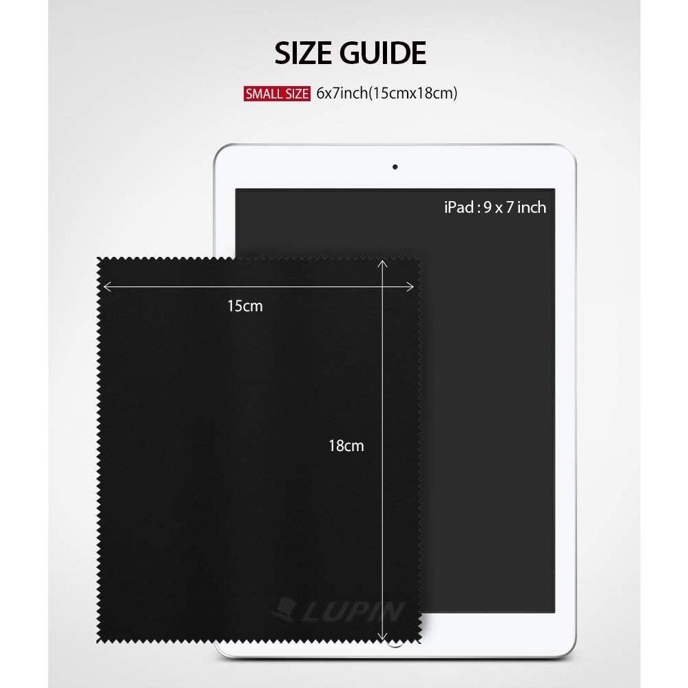 Paños de limpieza de microfibra Lupin, 6 unidades, negro