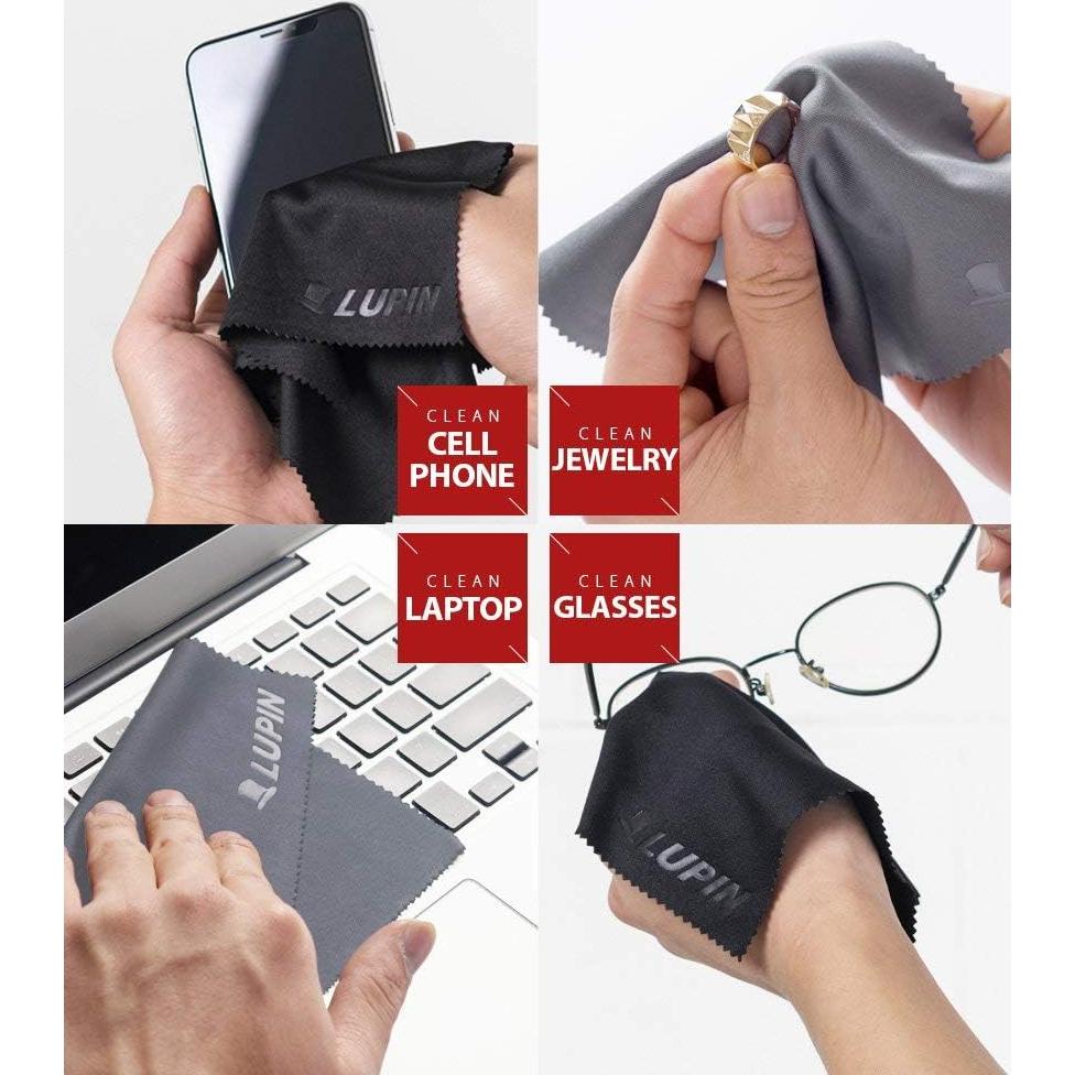 Paños de limpieza de microfibra Lupin, 6 unidades, negro