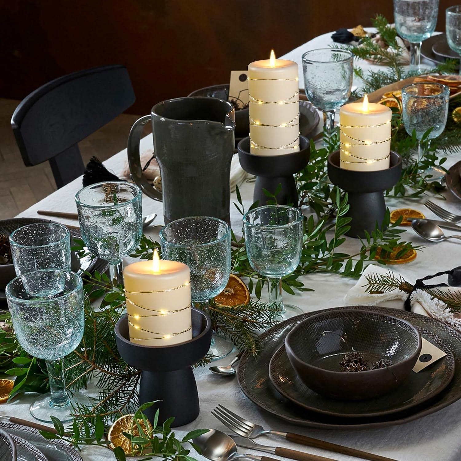 Vela Sin Llama Da por con Control Remoto y Temporizador - Set 3 Piezas