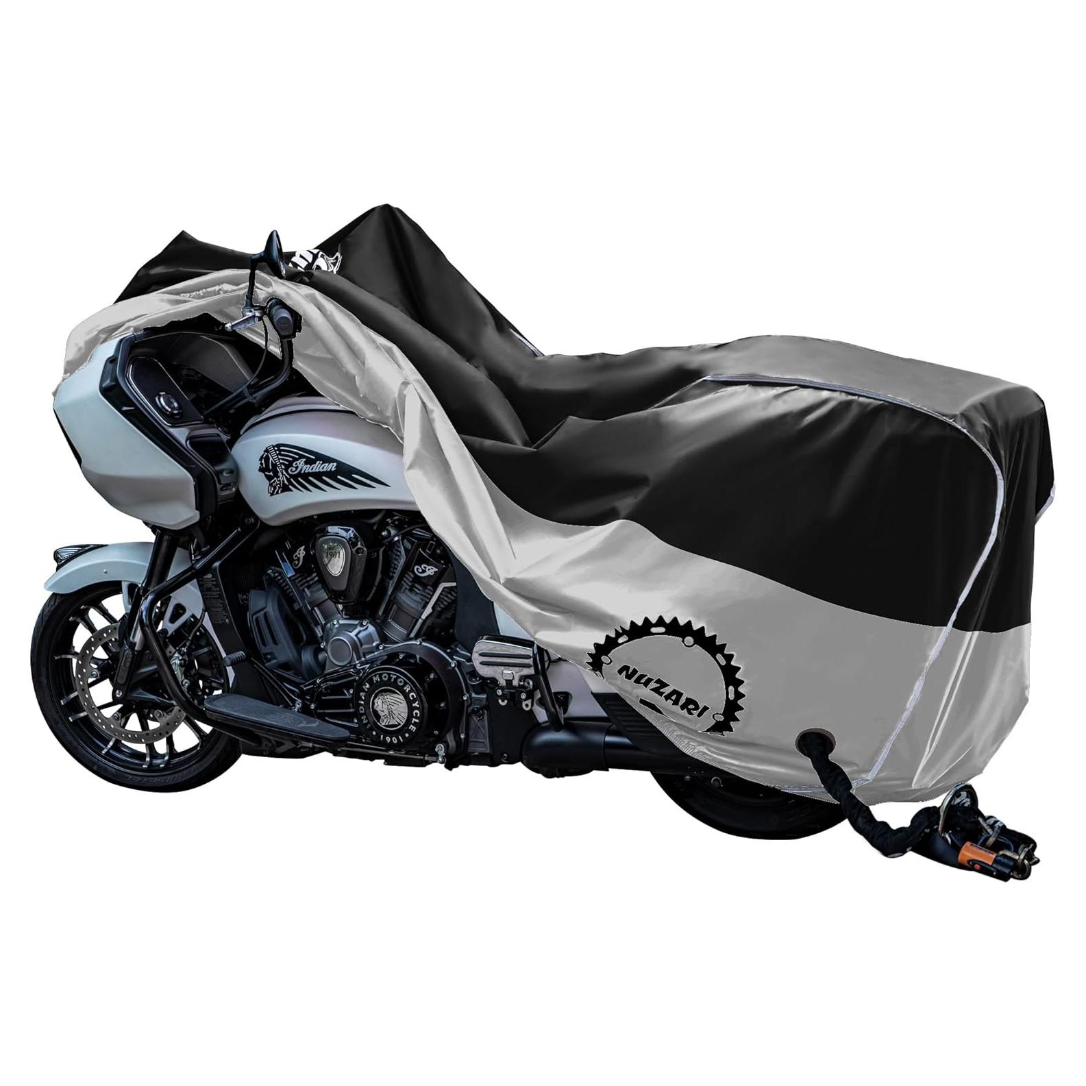 Funda de Motocicleta Nuzari XL Impermeable con Tiras Reflectantes
