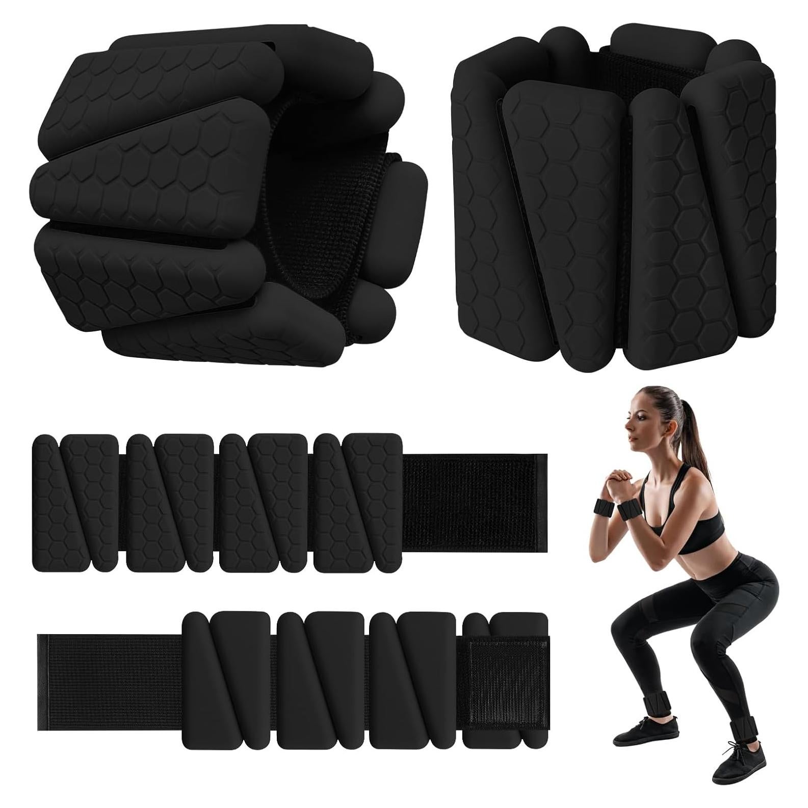 Pesas de Muñeca Ajustables FOUUAAOOU 0.9kg para Yoga y Gimnasio