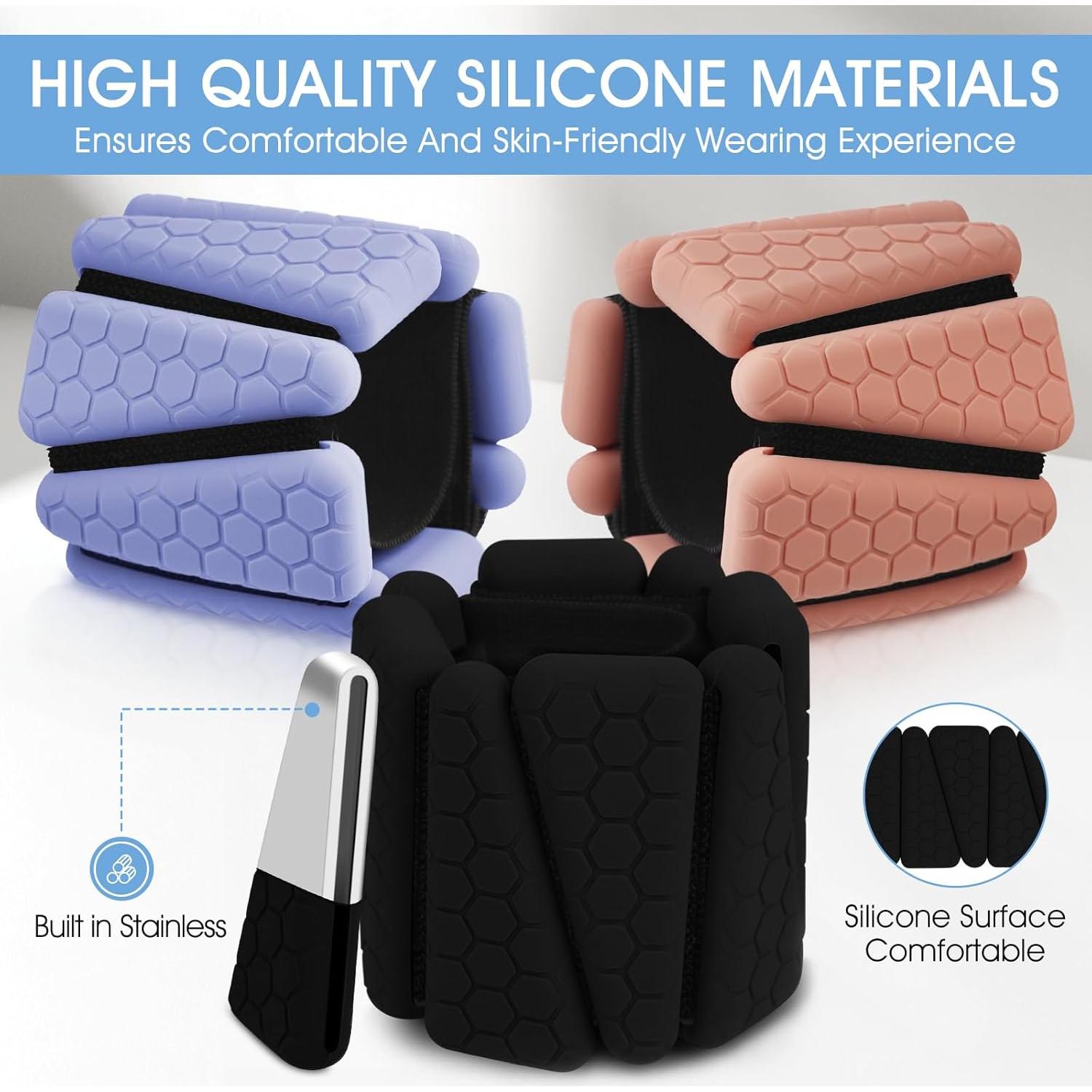 Pesas de Muñeca Ajustables FOUUAAOOU 0.9kg para Yoga y Gimnasio