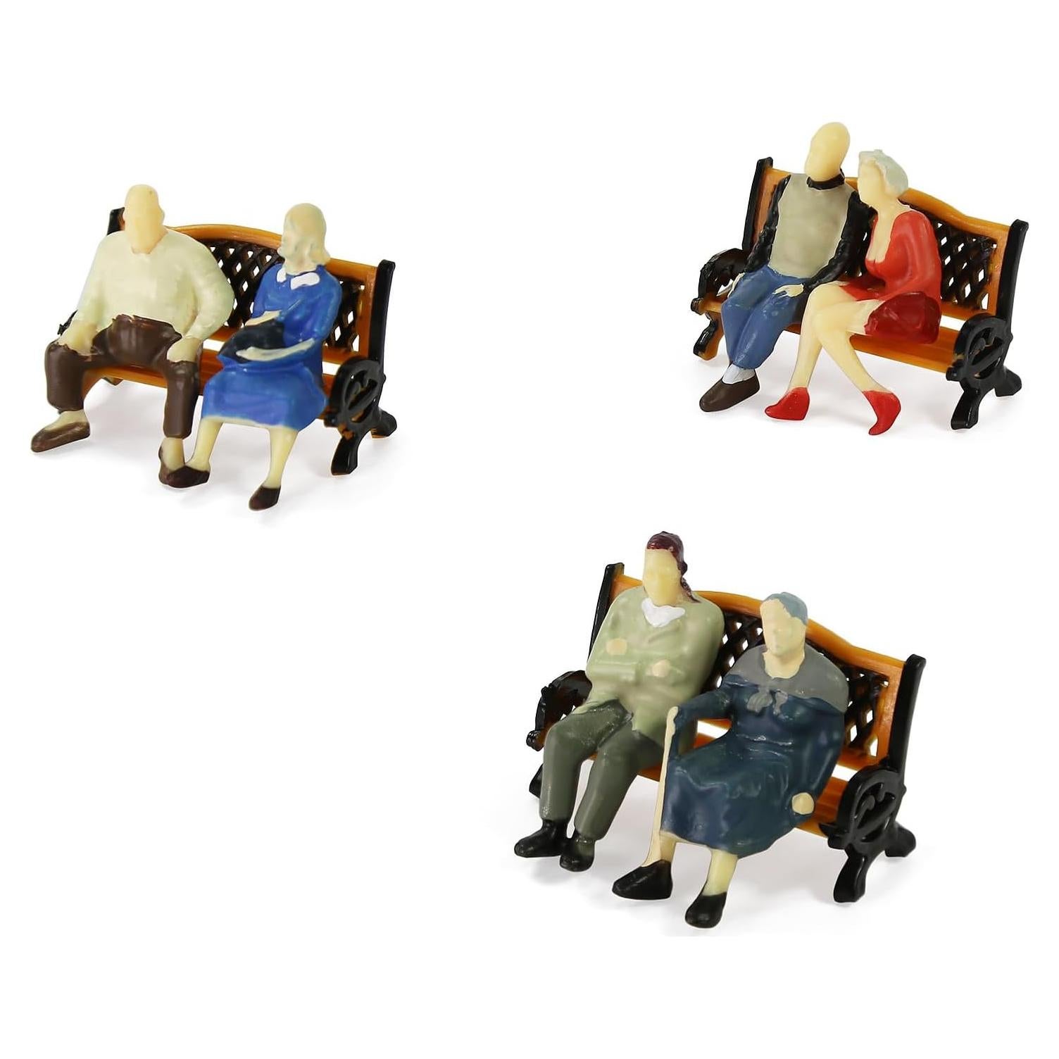 Personas y Bancos a Escala O EVEMODEL 1:50 para Dioramas