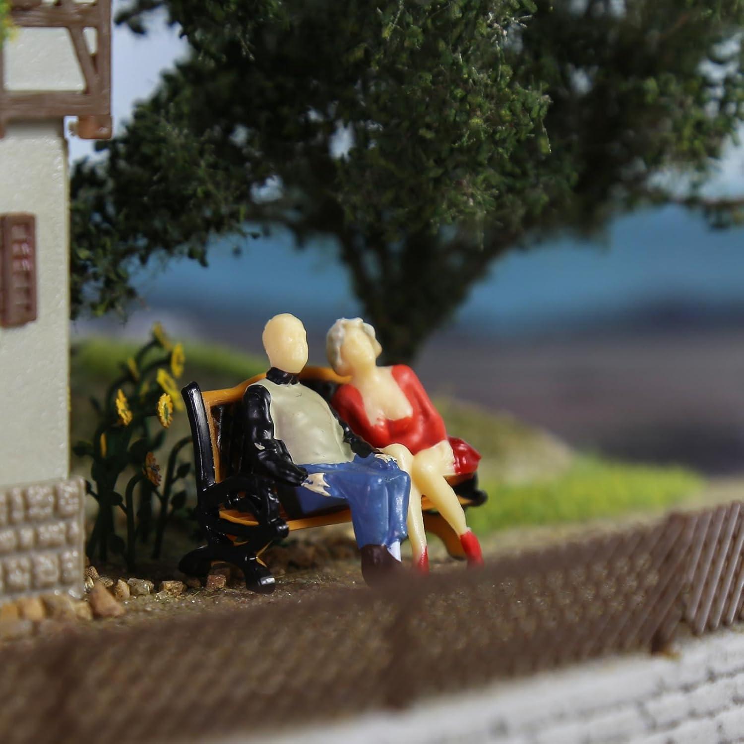 Personas y Bancos a Escala O EVEMODEL 1:50 para Dioramas