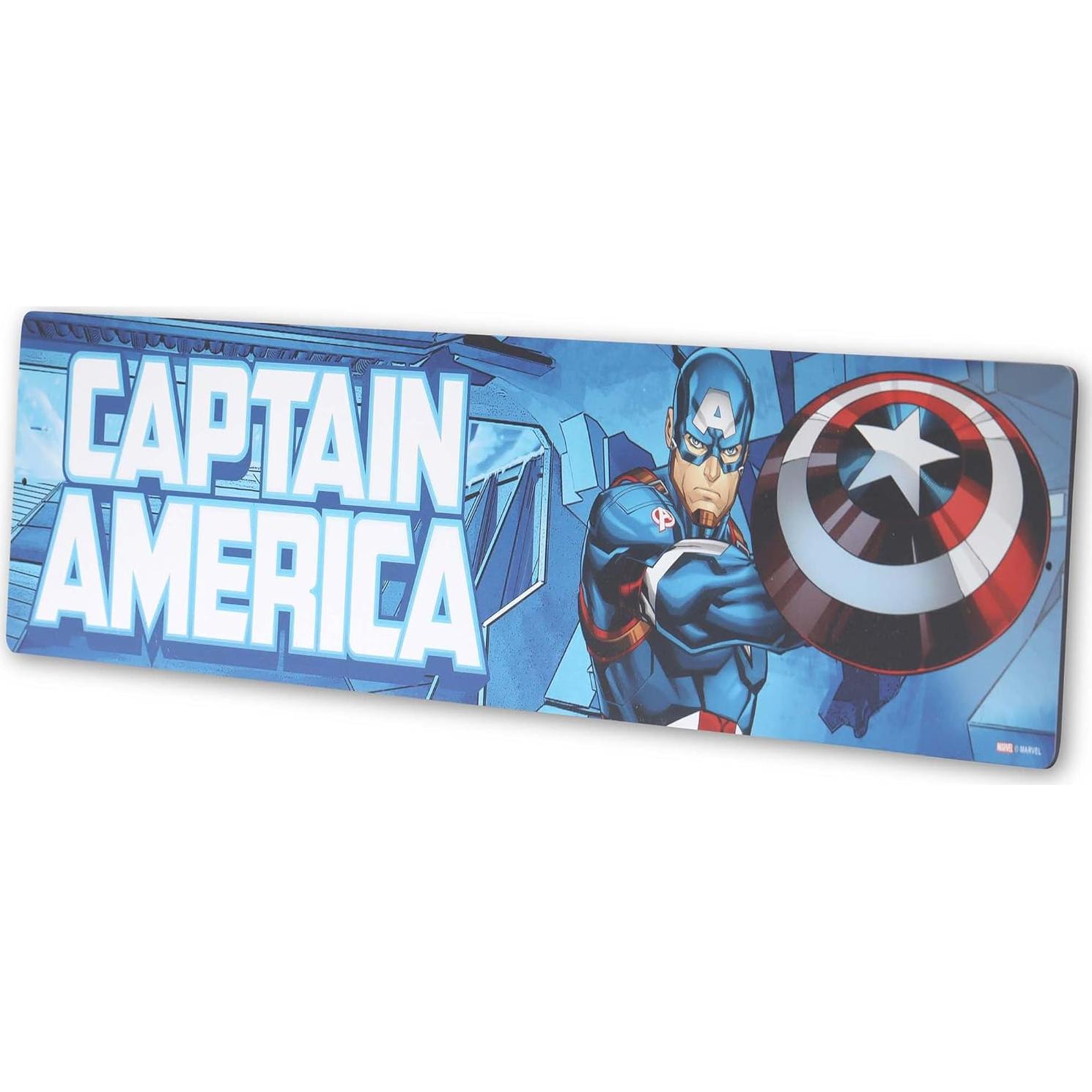 Letrero de Metal Capitán América Open Road Brands 57.79x13.12cm