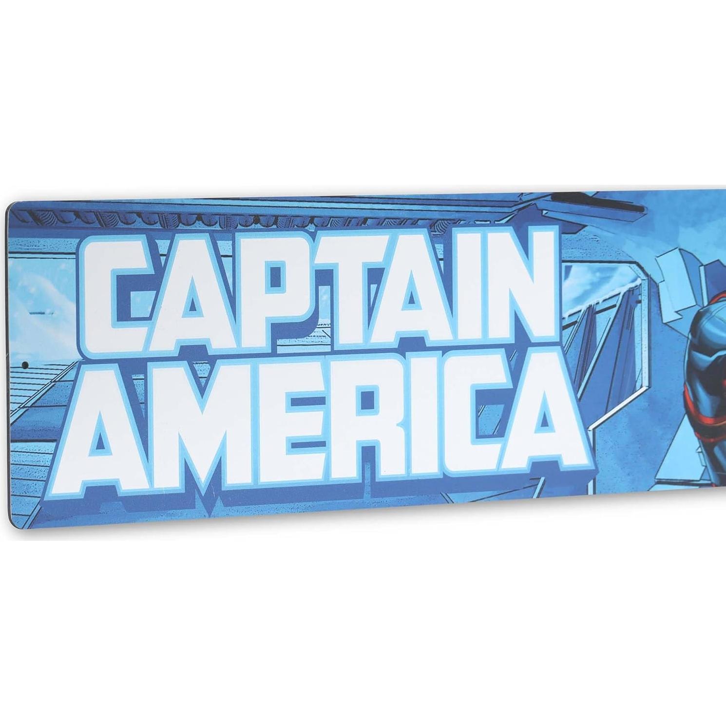 Letrero de Metal Capitán América Open Road Brands 57.79x13.12cm