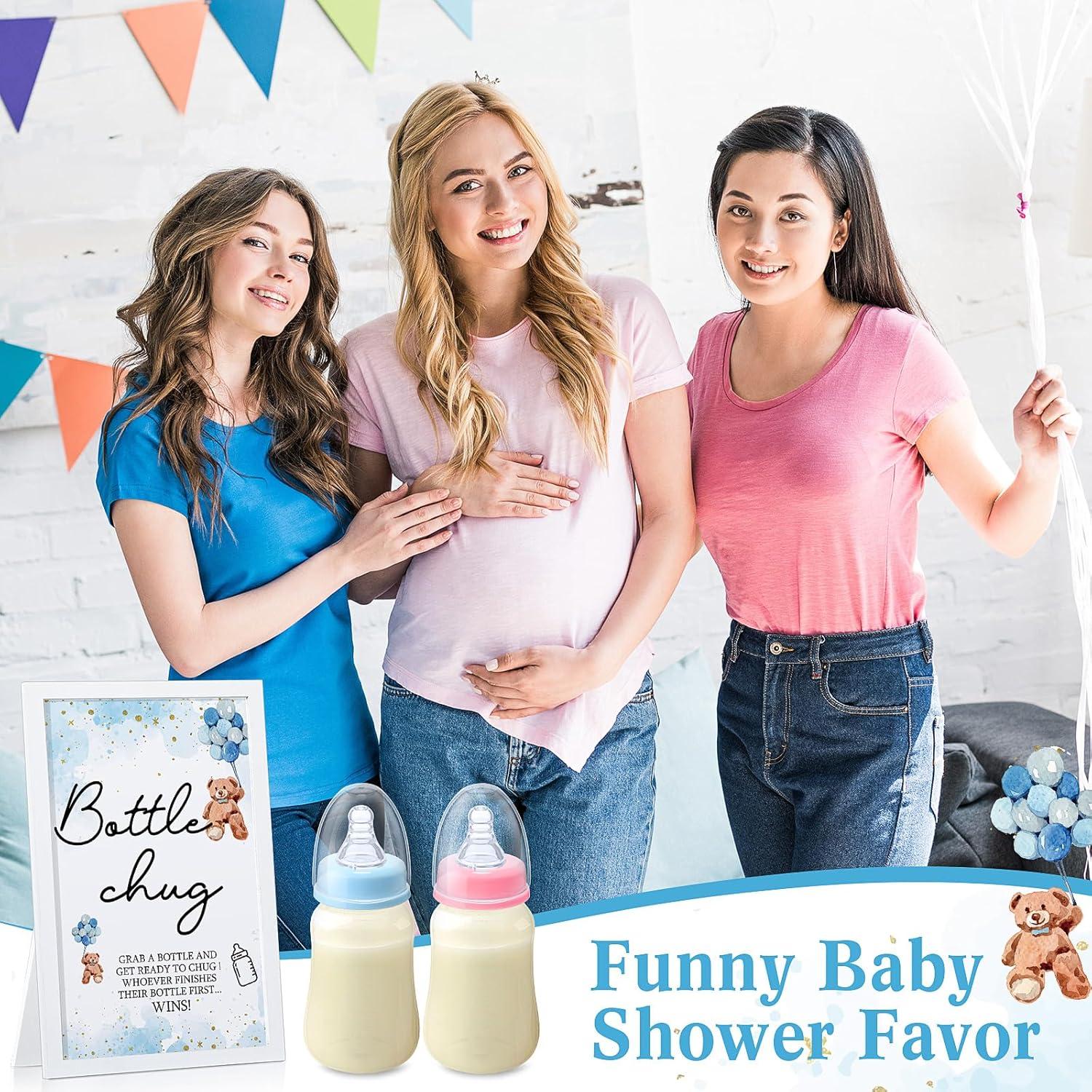 Juego de Chug de Botellas Roowest para Baby Shower Azul 19 Piezas