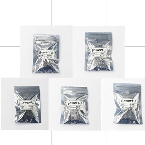 LEDs 3mm Bowerful 100pcs Mezcla 5 Colores 9-12V Sin Resistencia