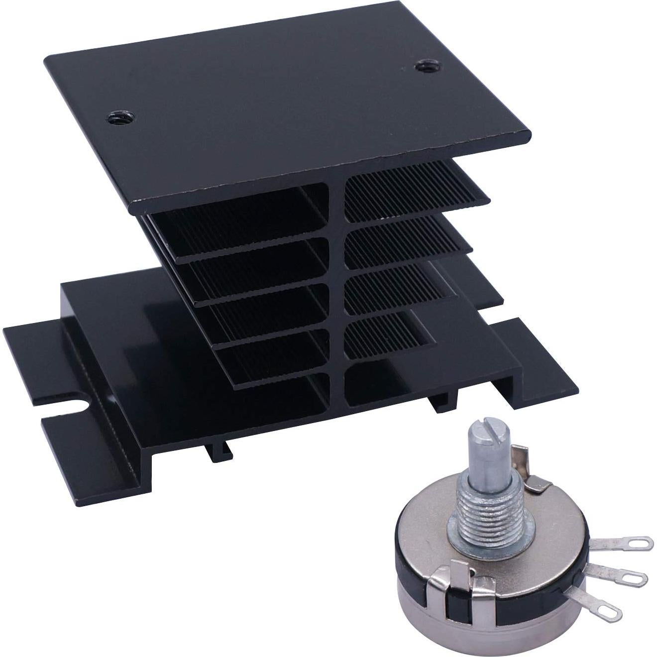 Relé de Estado Sólido TWTADE SSR-25VA 25A 380VAC con Disipador