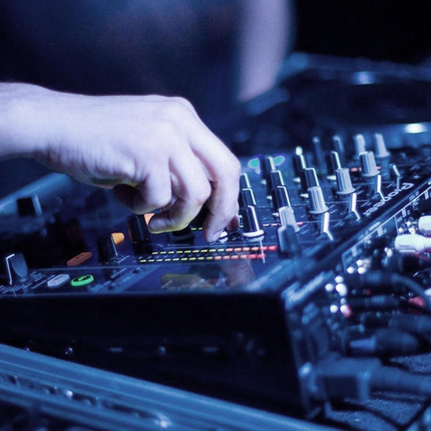 Hordion 6pcs 6mm D Type Potentiometer Knob, Guitar Volume Rotary Knob Control Knob Replacement for Encoder Electric Guitar Speaker Mixer Board DJ Controller, Black