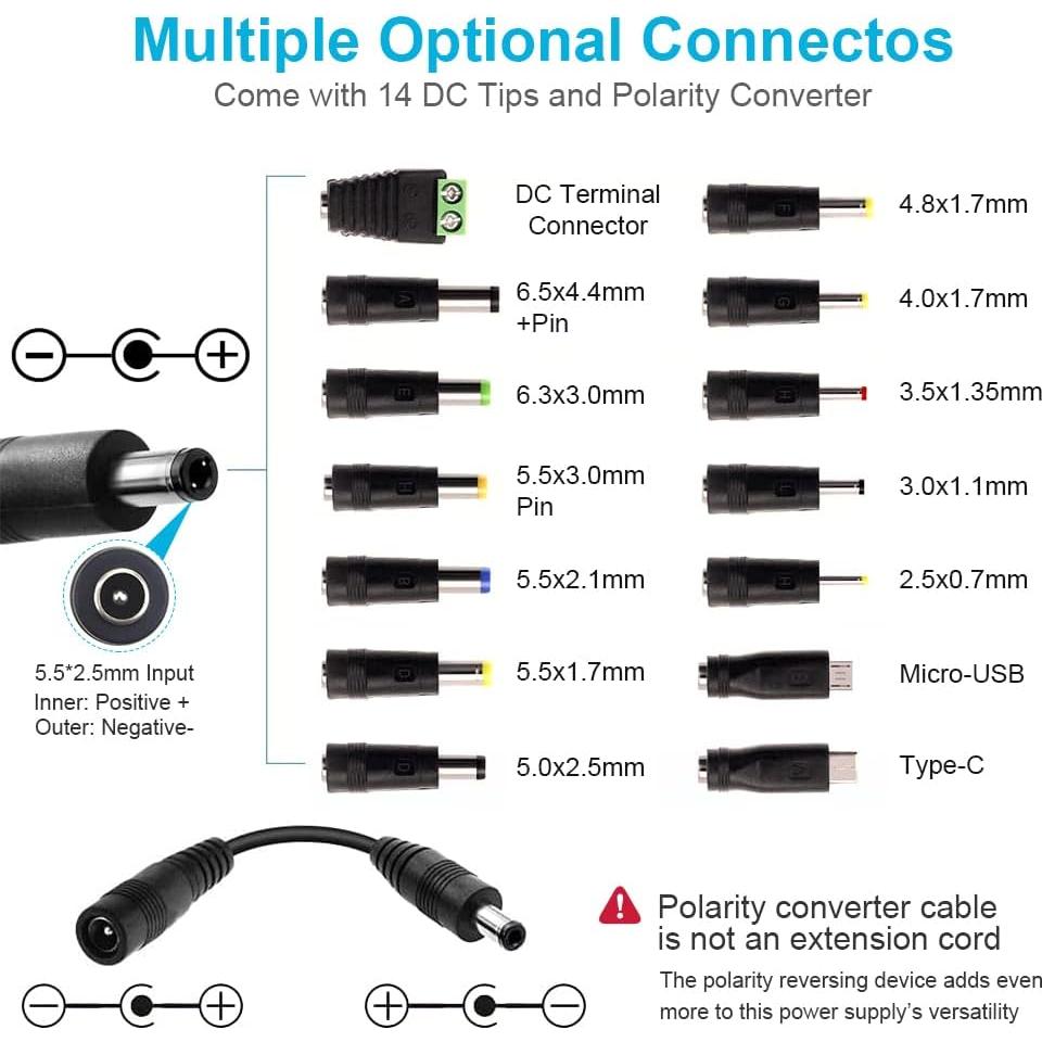 Fuente de Alimentación Universal Wefomey 72W DC 3-24V Ajustable