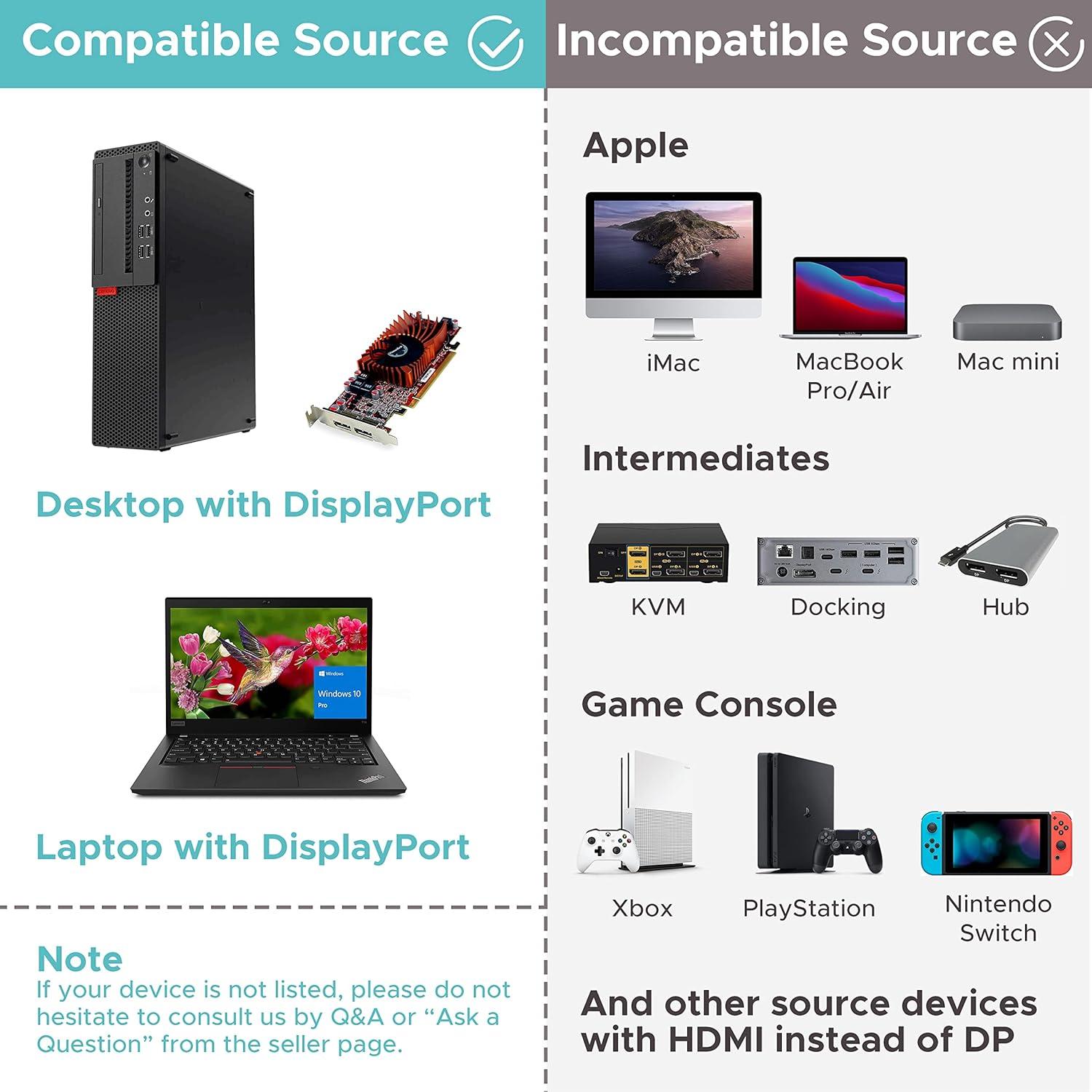 Cable DisplayPort a HDMI WARRKY 1.0M 4K UHD Unidireccional