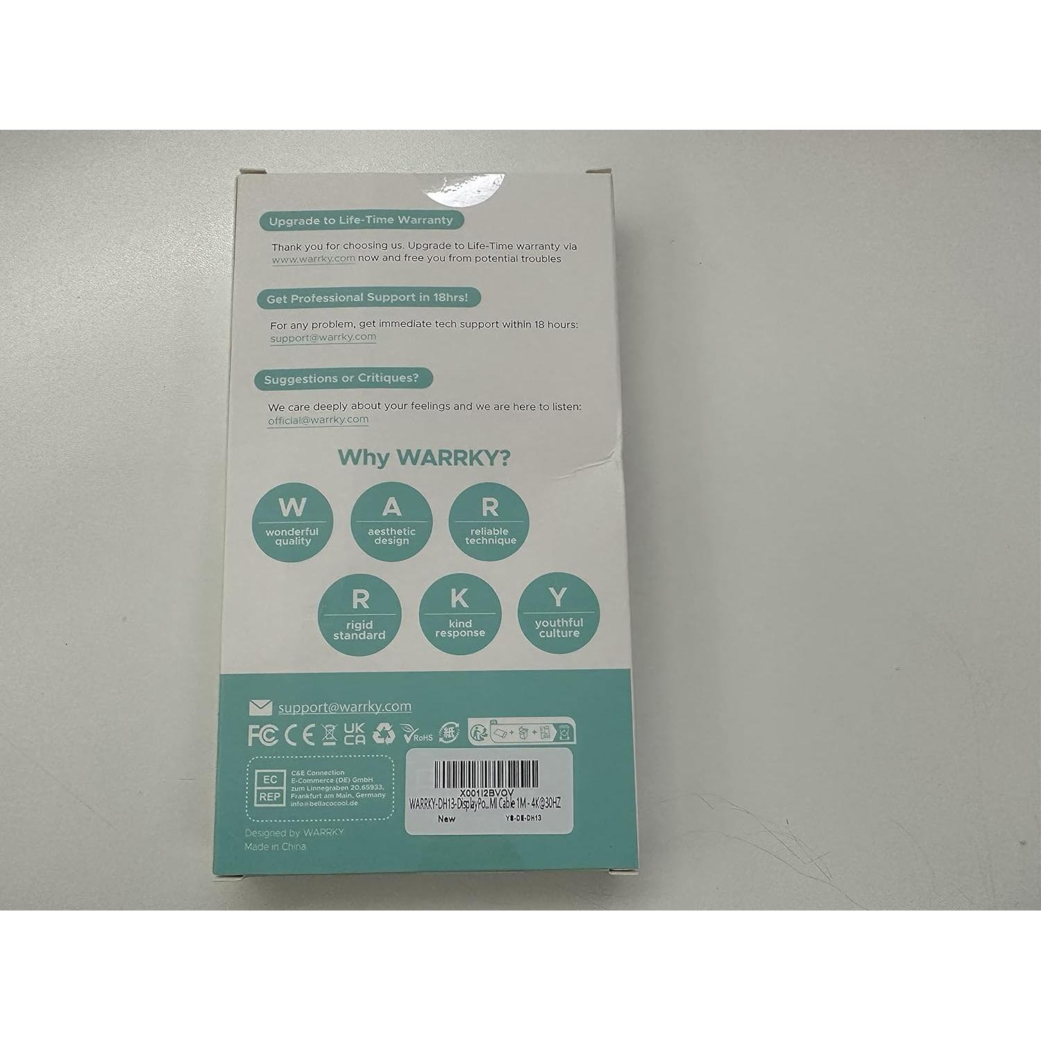 Cable DisplayPort a HDMI WARRKY 1.0M 4K UHD Unidireccional