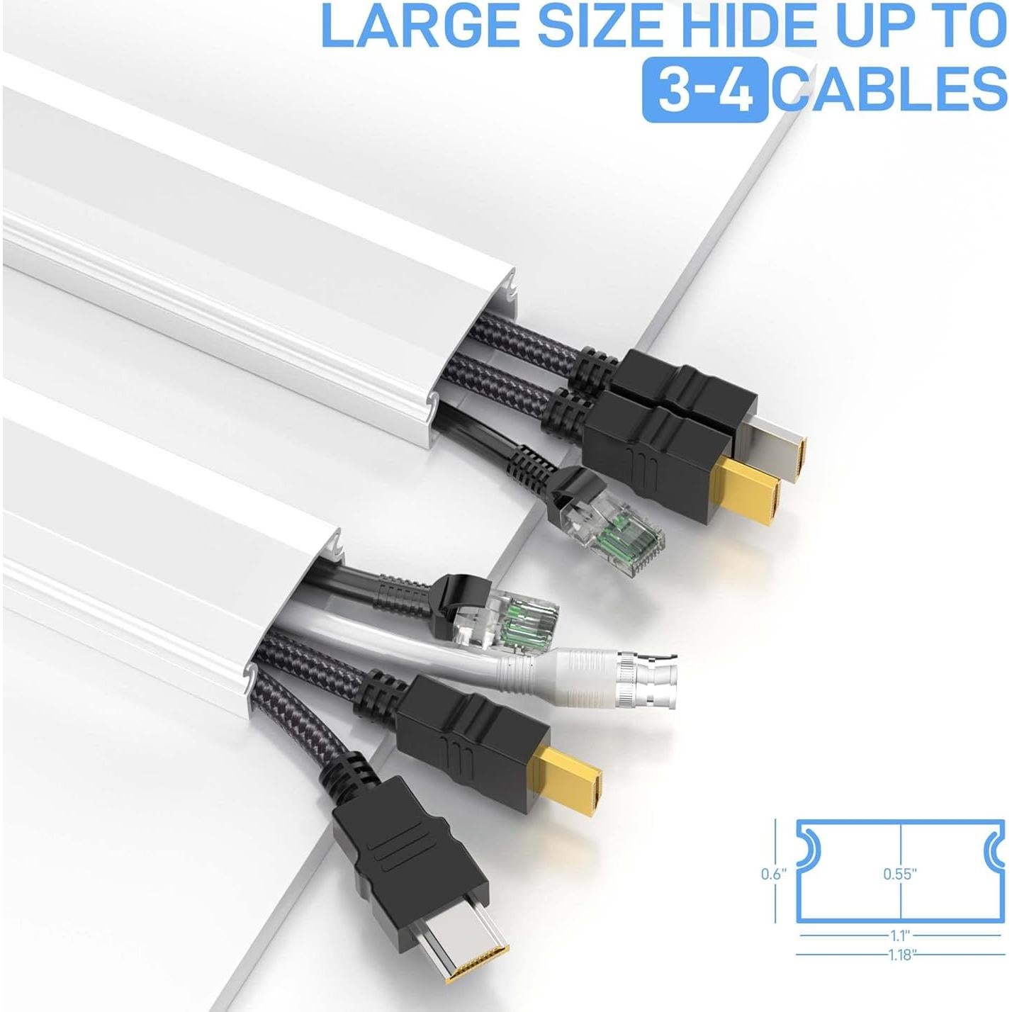 Ocultador de Cables Delamu 240cm Blanco para TV y Audio