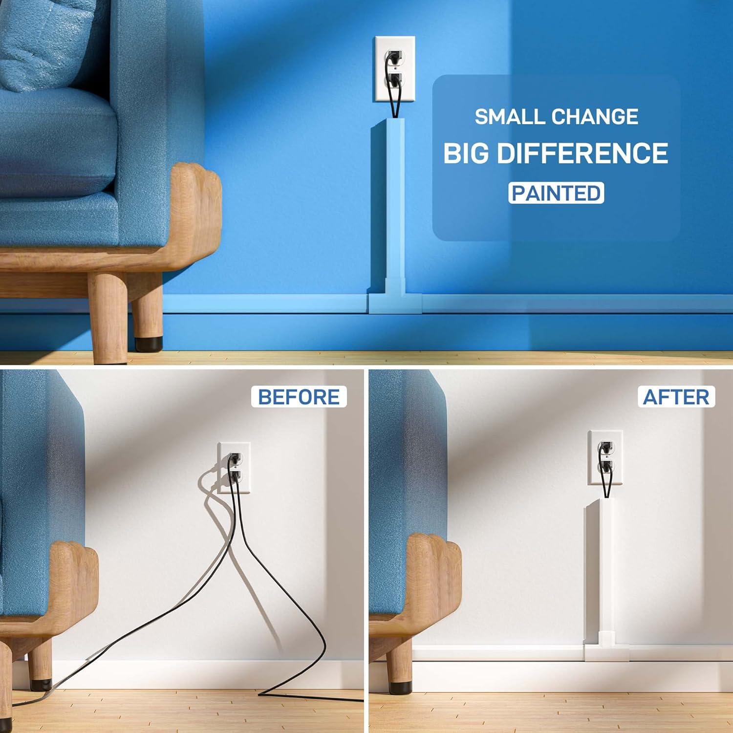 Ocultador de Cables Delamu 240cm Blanco para TV y Audio