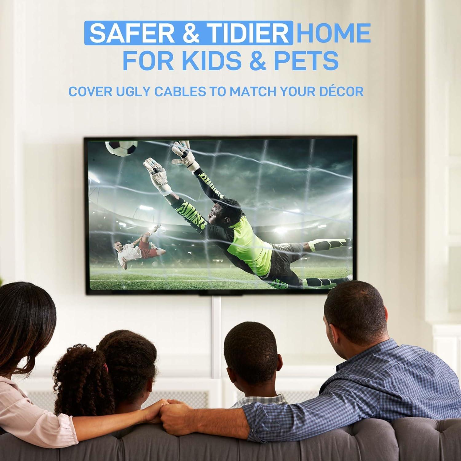 Ocultador de Cables Delamu 240cm Blanco para TV y Audio