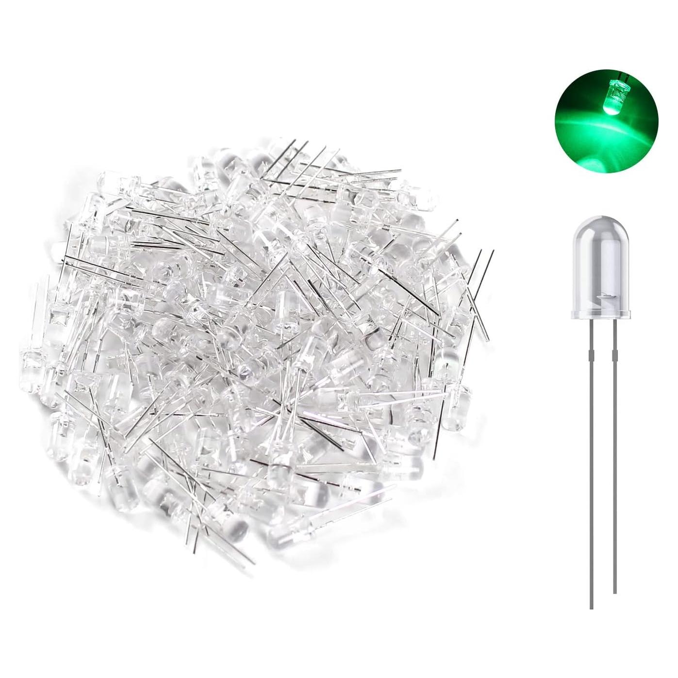 100 Diodos LED 3mm Verdes YIWANSON - Brillantes y Eficientes