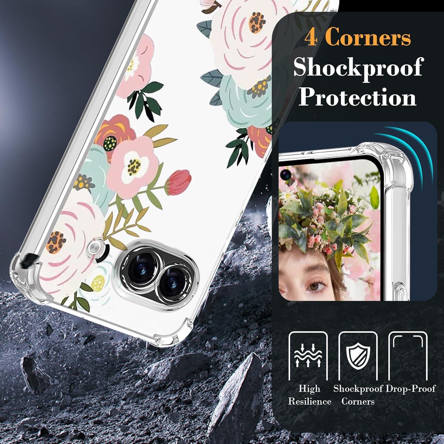 Funda clara para Google Pixel 9A Tcaraersing floral TPU