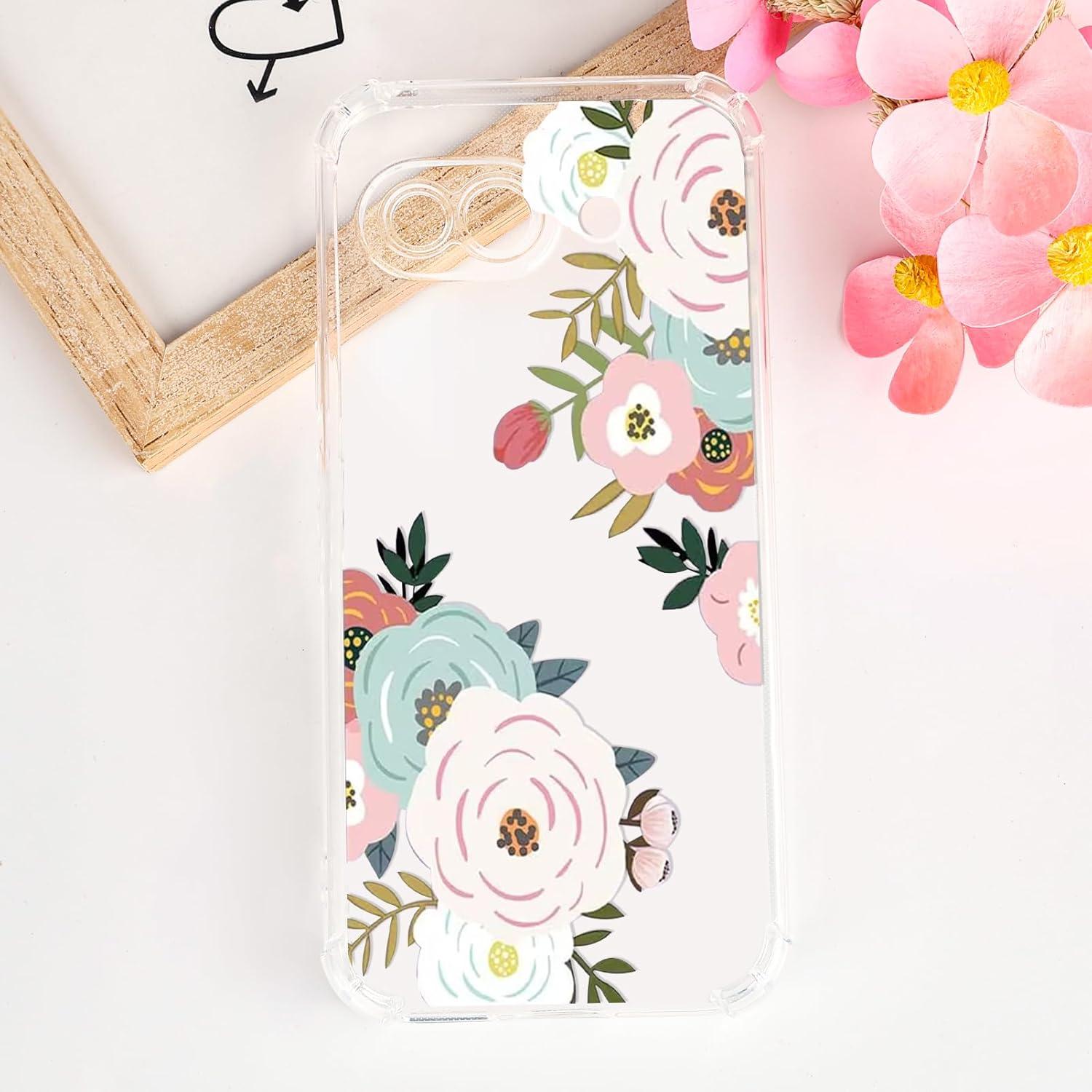 Funda clara para Google Pixel 9A Tcaraersing floral TPU