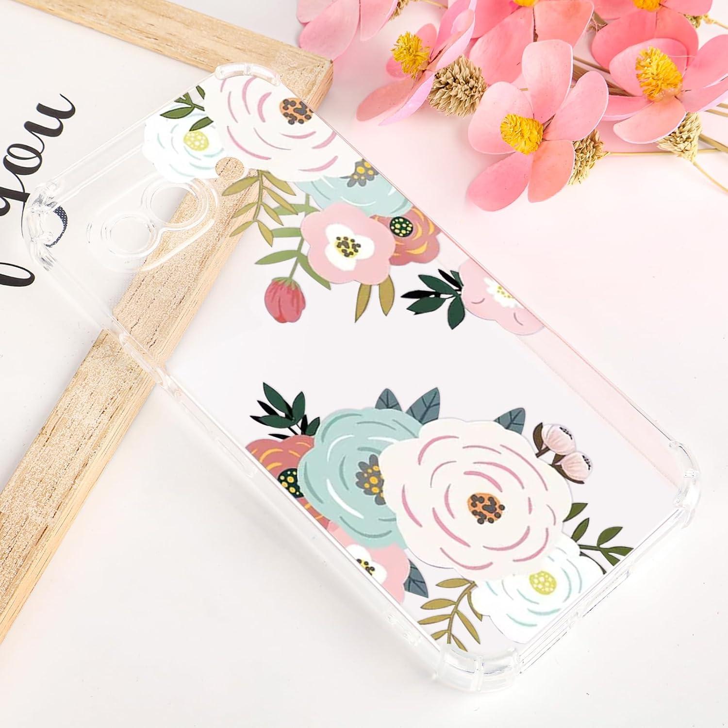 Funda clara para Google Pixel 9A Tcaraersing floral TPU