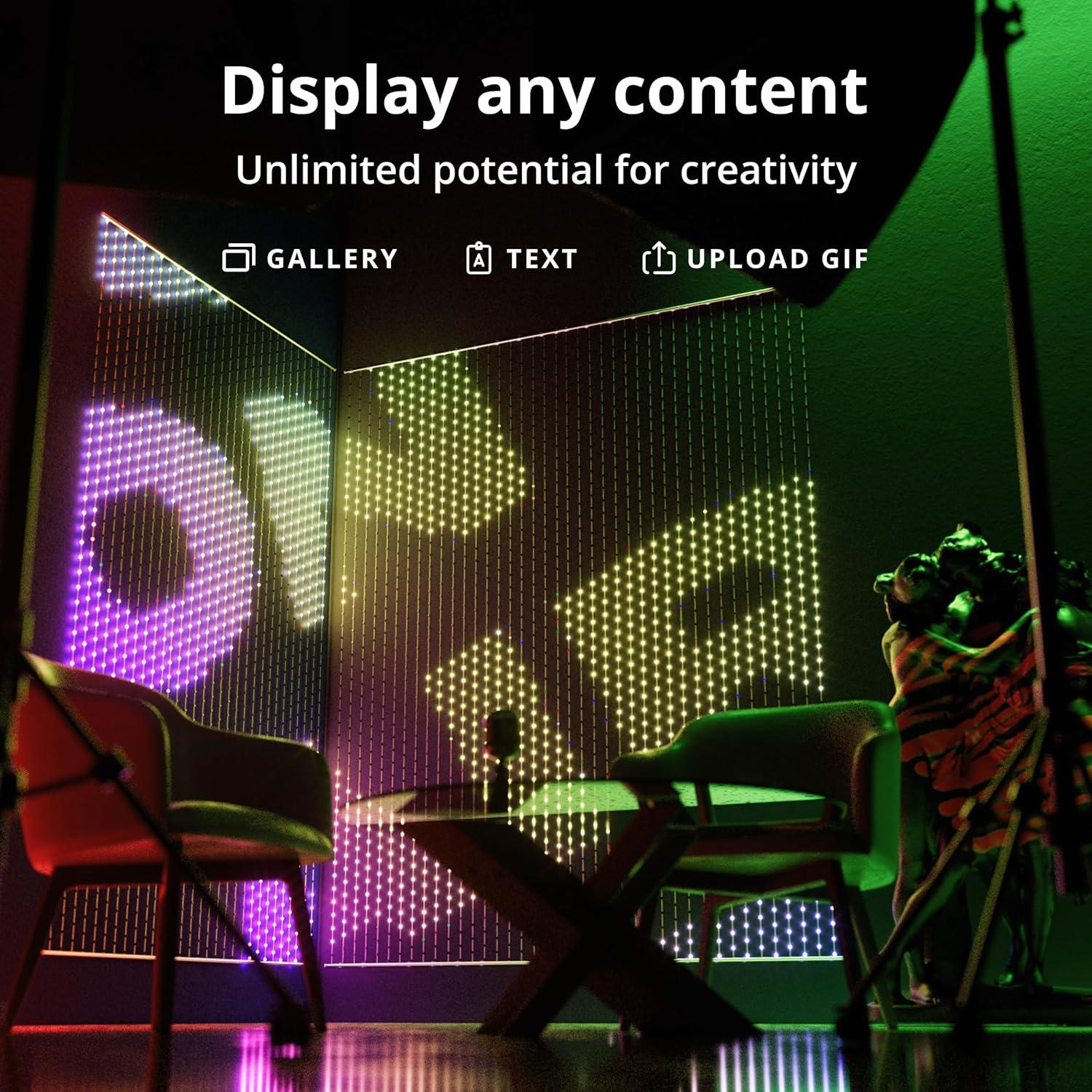 Cortina LED Twinkly 0.5x2.4m RGB Alta Densidad 500 LEDs