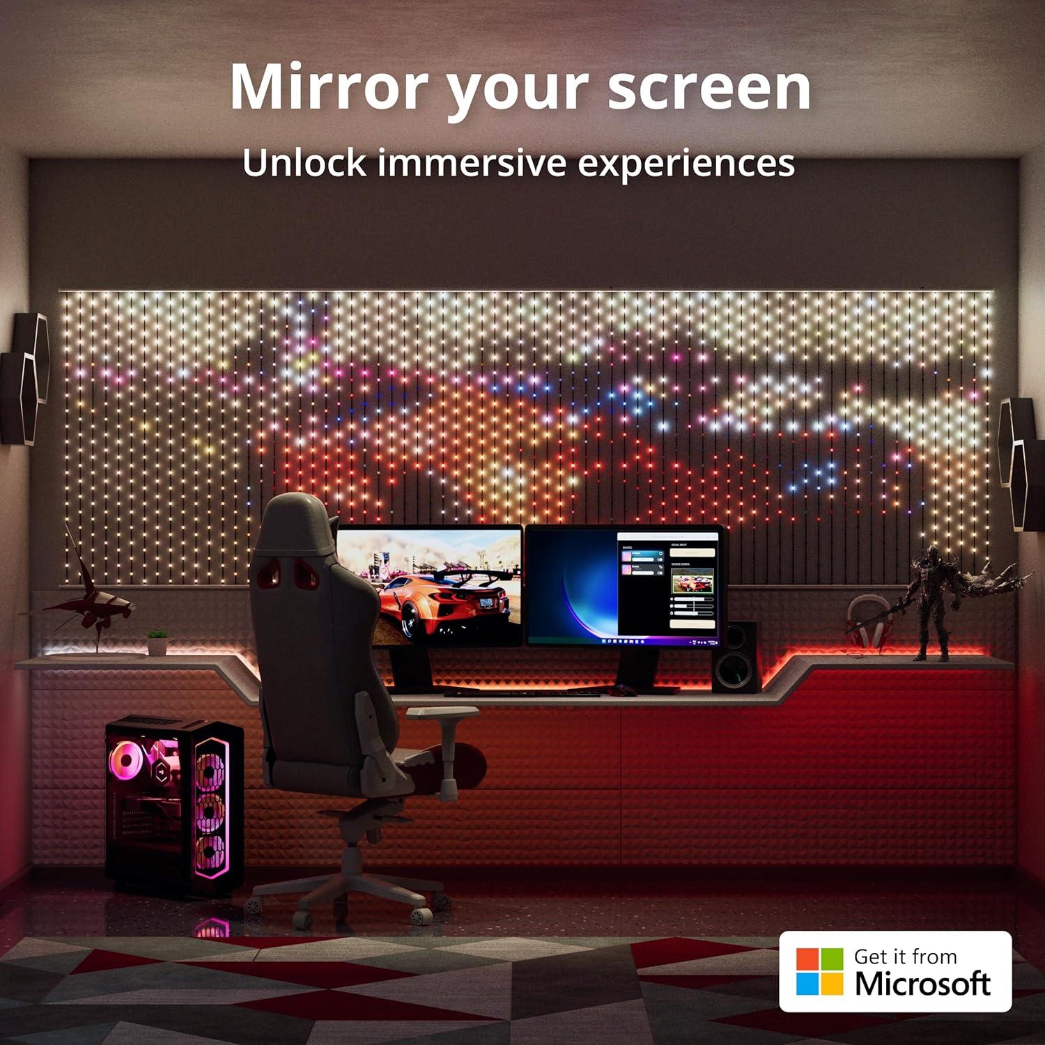 Cortina LED Twinkly 0.5x2.4m RGB Alta Densidad 500 LEDs