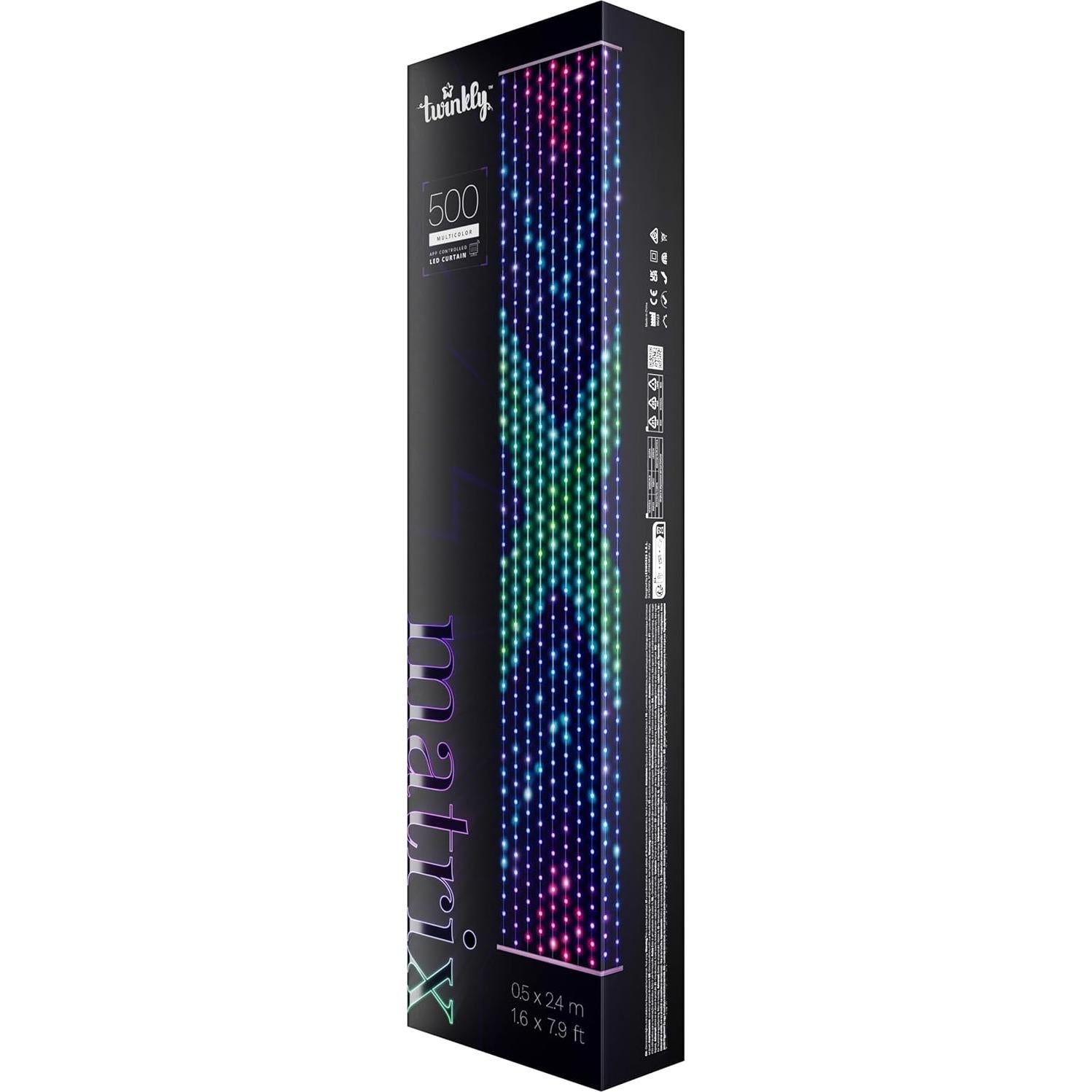 Cortina LED Twinkly 0.5x2.4m RGB Alta Densidad 500 LEDs