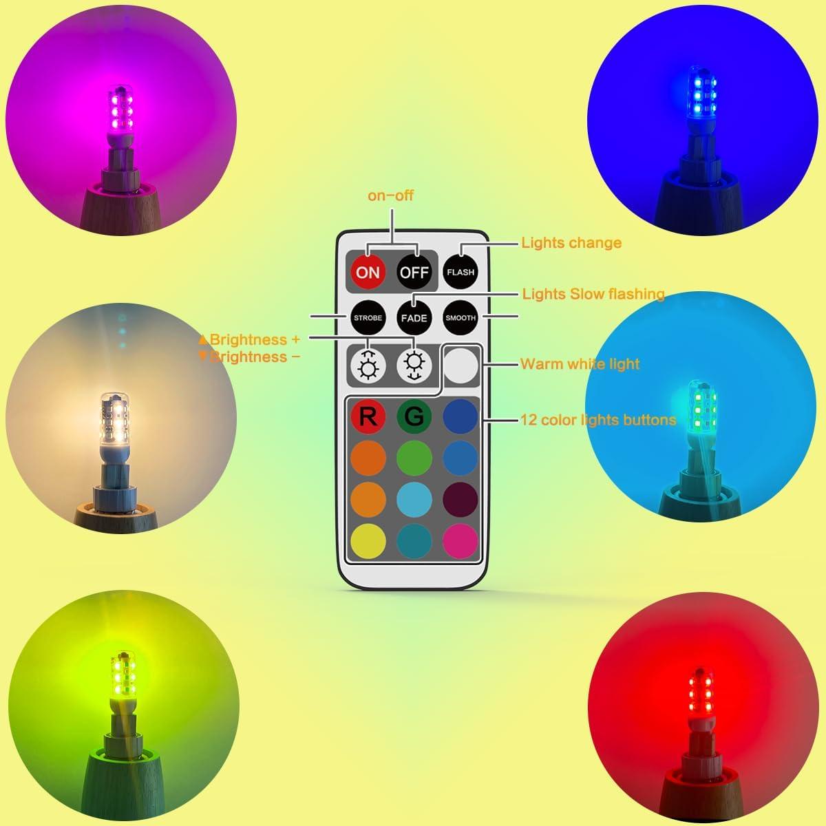 Bombillas LED G9 RGB AEGISLOGIC 2W 3000K 12 Colores 2 Pzas