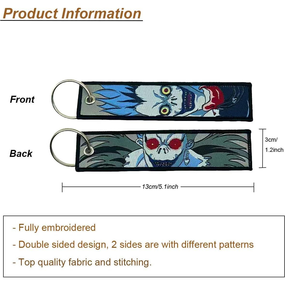 Llavero Anime Bordado Kdn-01 13x3 cm para Claves y Accesorios