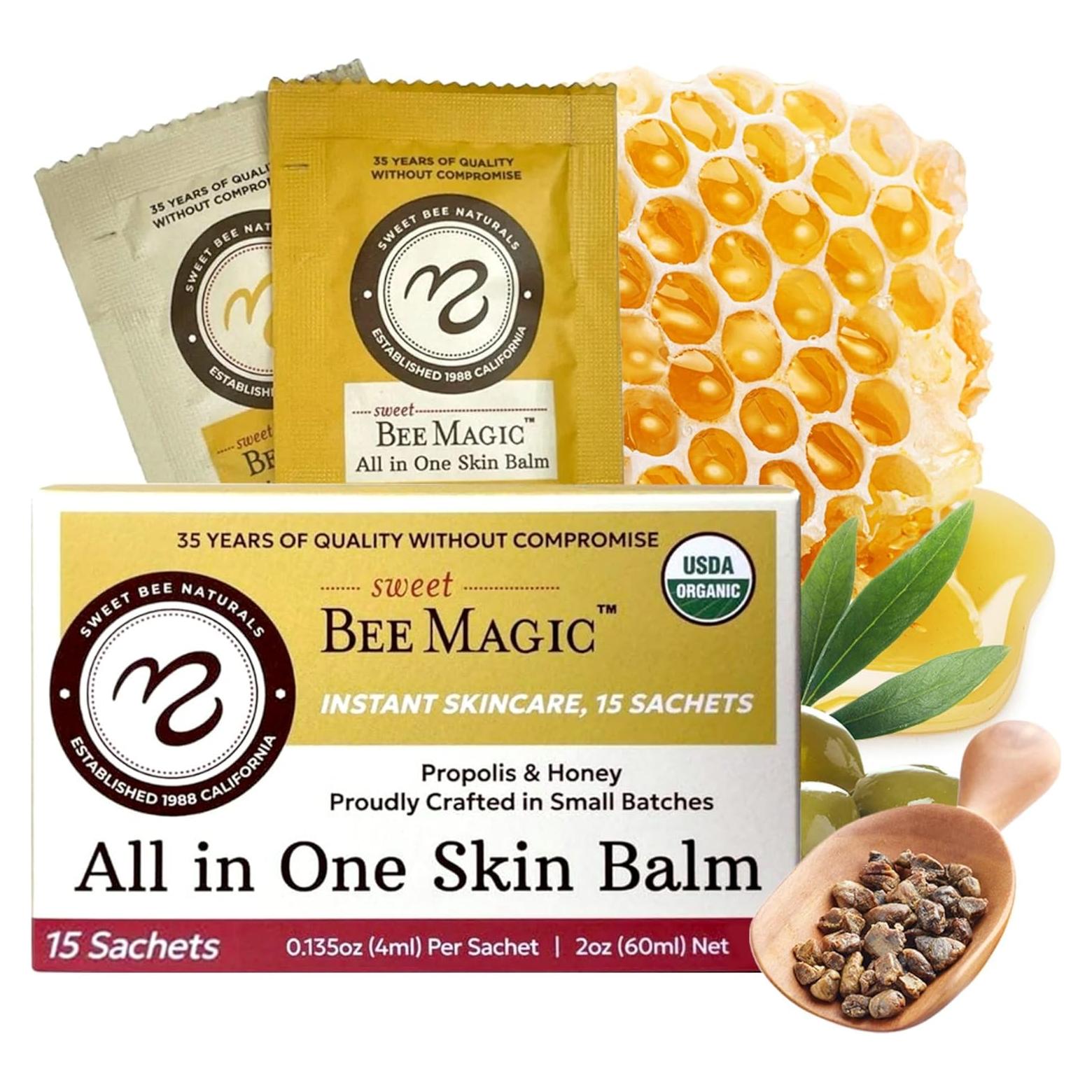 Bálsamo Hidratante Orgánico Sweet Bee Naturals - 15 Paquetes de 4ml