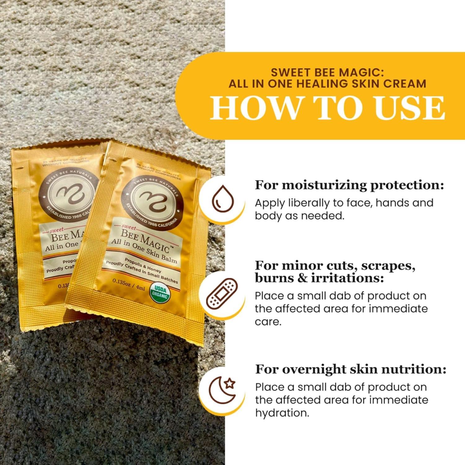 Bálsamo Hidratante Orgánico Sweet Bee Naturals - 15 Paquetes de 4ml