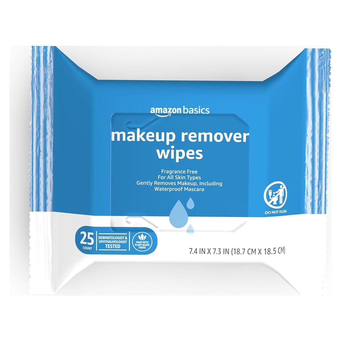Toallitas Desmaquillantes Amazon Basics Sin Fragancia 25 Unidades