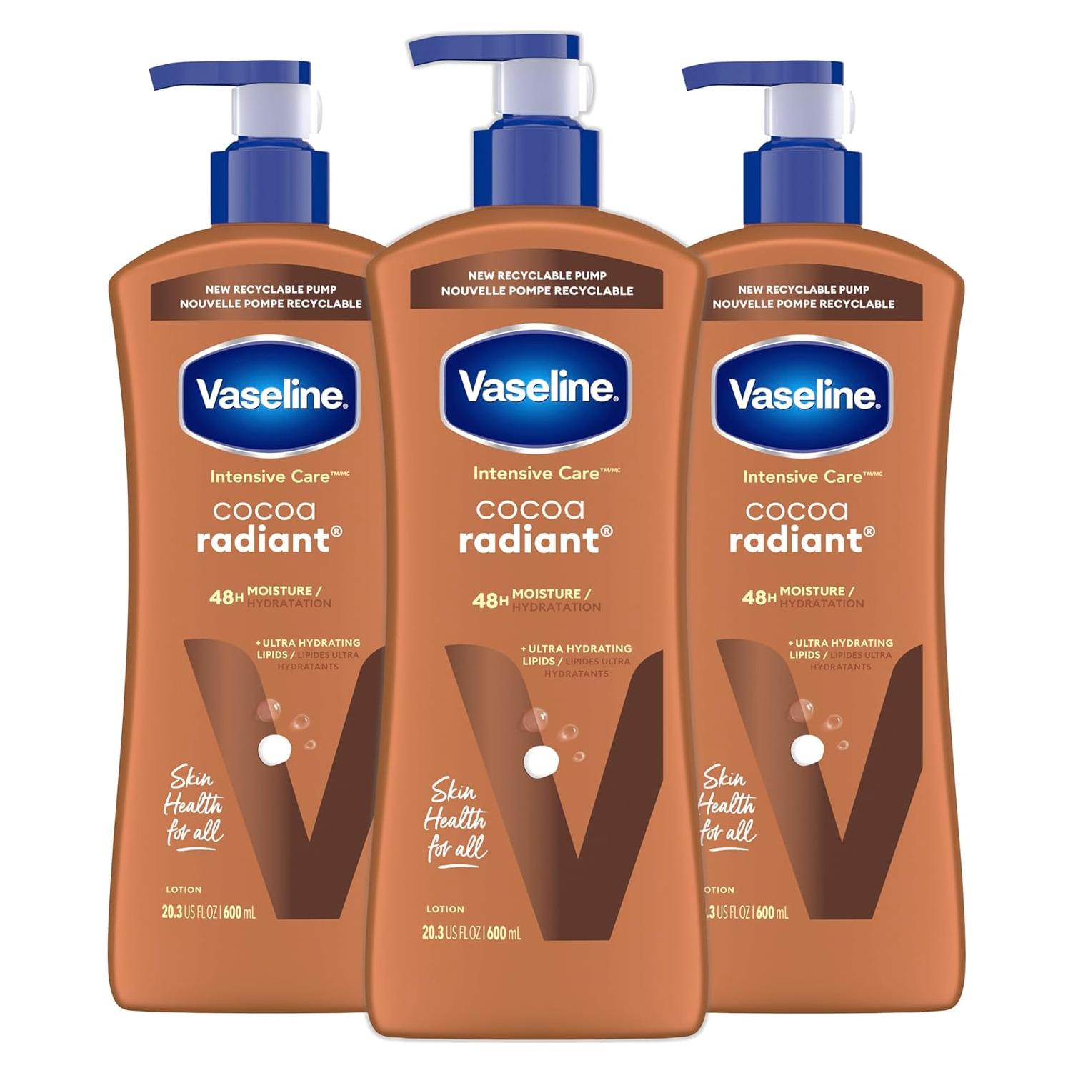 Loción Corporal Vaseline Cuidado Intensivo Cocoa Radiant 573.5 ml - 3 Unidades
