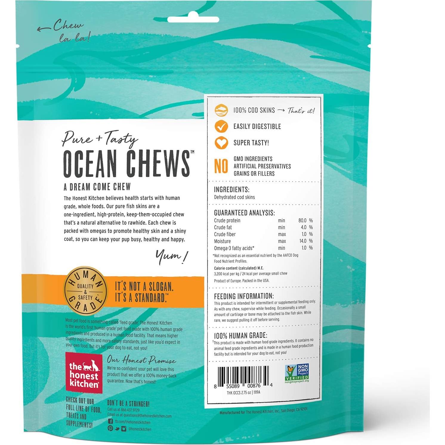 Golosinas para Perros Los Honest Kitchen Piel de Bacalao 79 g