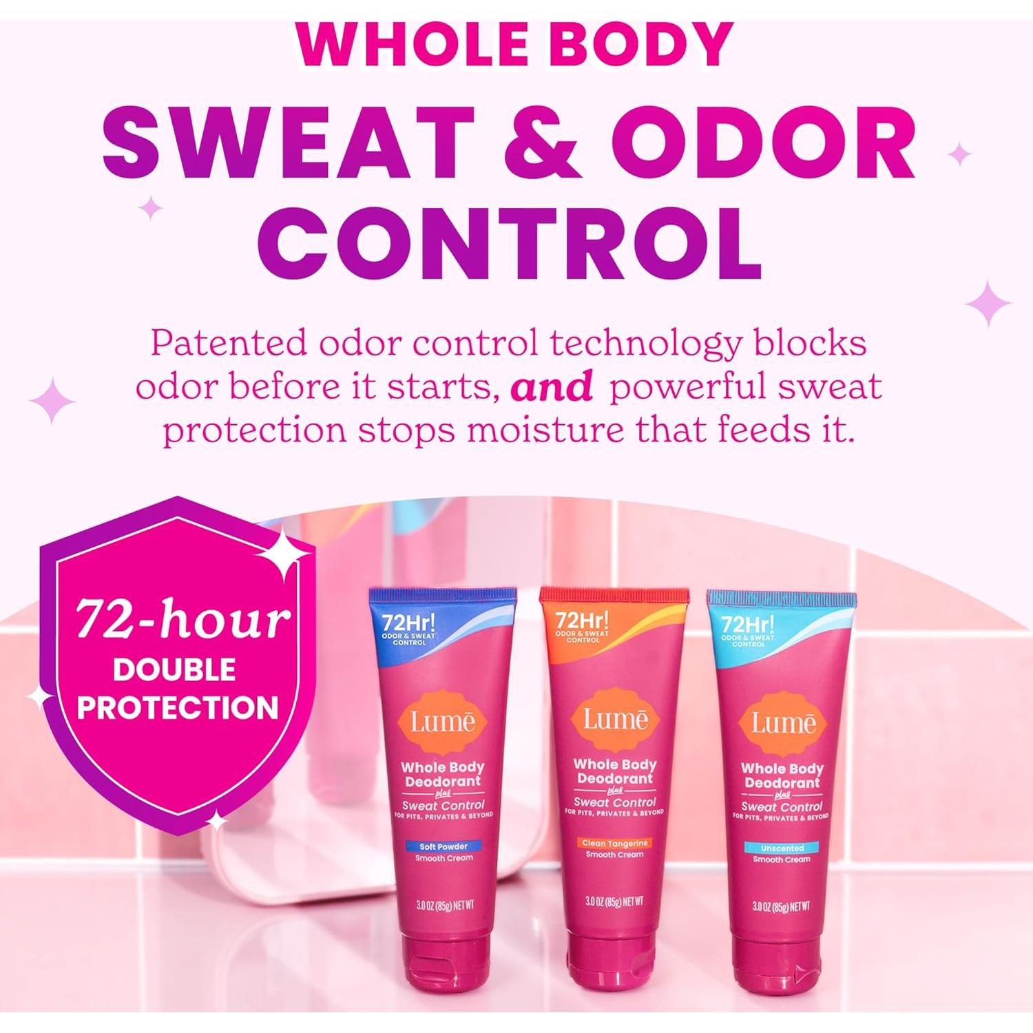 Desodorante Corporal Lume Plus Control de Sudor Sin Fragancia - 85g x 2