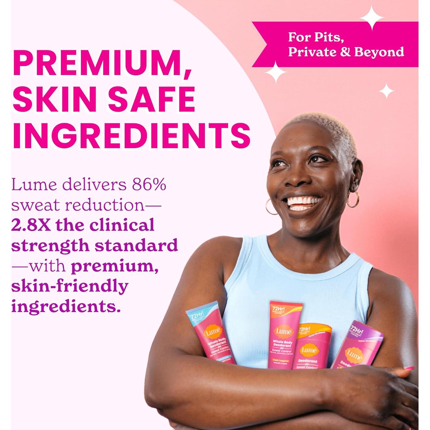 Desodorante Corporal Lume Plus Control de Sudor Sin Fragancia - 85g x 2