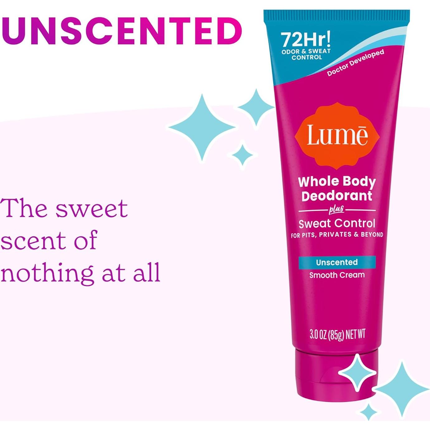 Desodorante Corporal Lume Plus Control de Sudor Sin Fragancia - 85g x 2