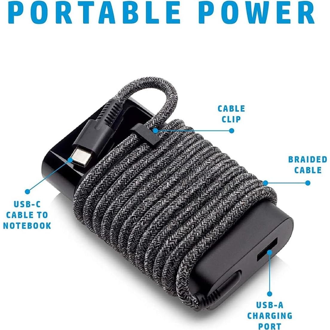 Cargador HP USB C 65W Slim HXHTEC para Laptops