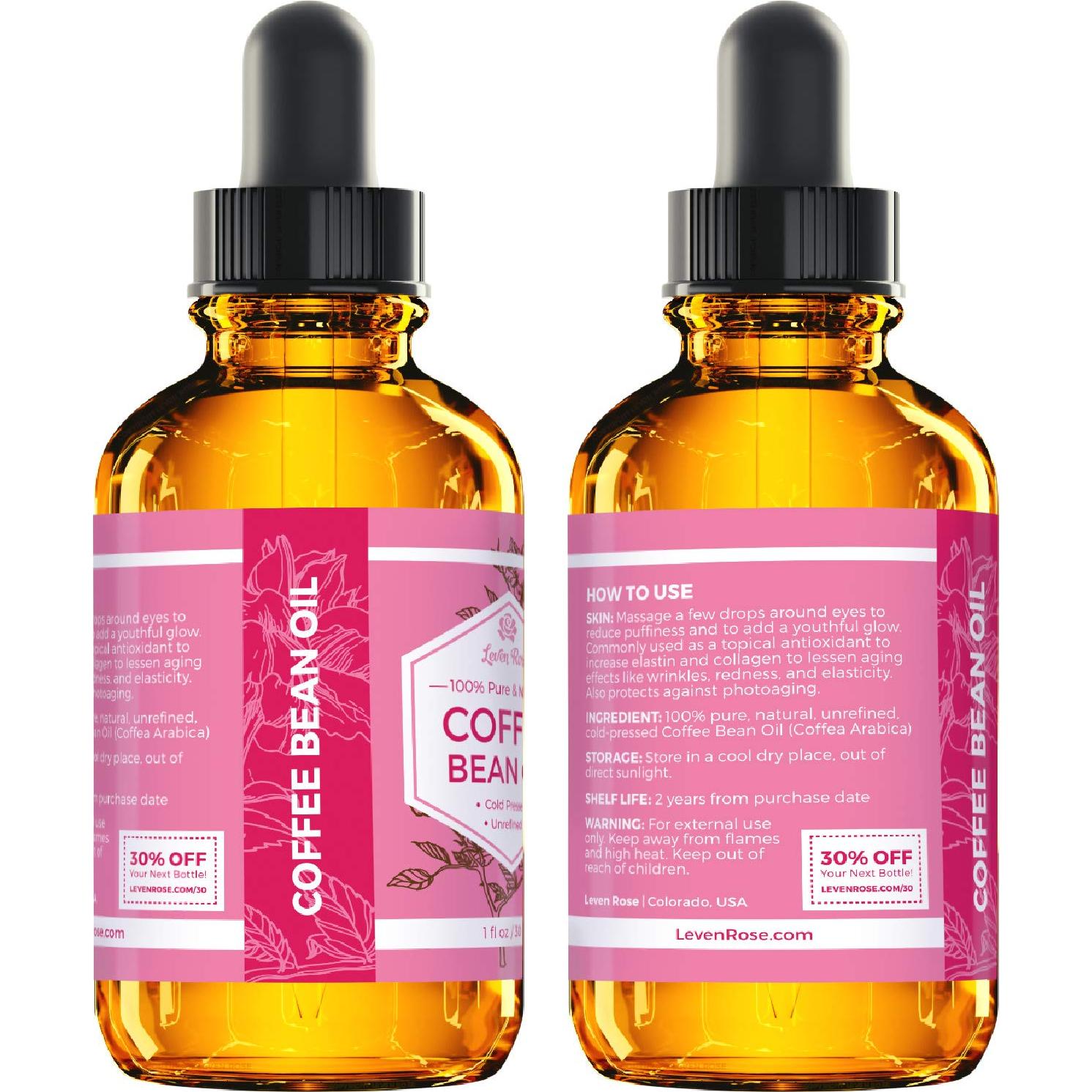 Aceite de Grano de Café Leven Rose 30 ml - 100% Natural