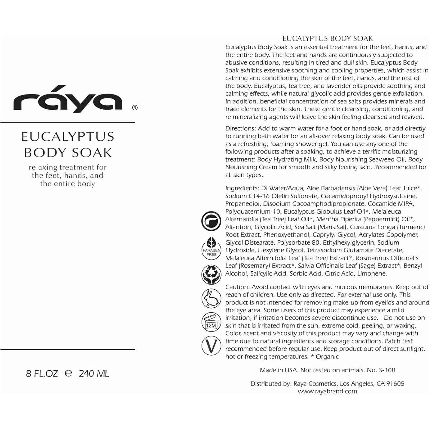 Baño de Eucalipto RAYA 236 ml | Relajante para Pies y Manos