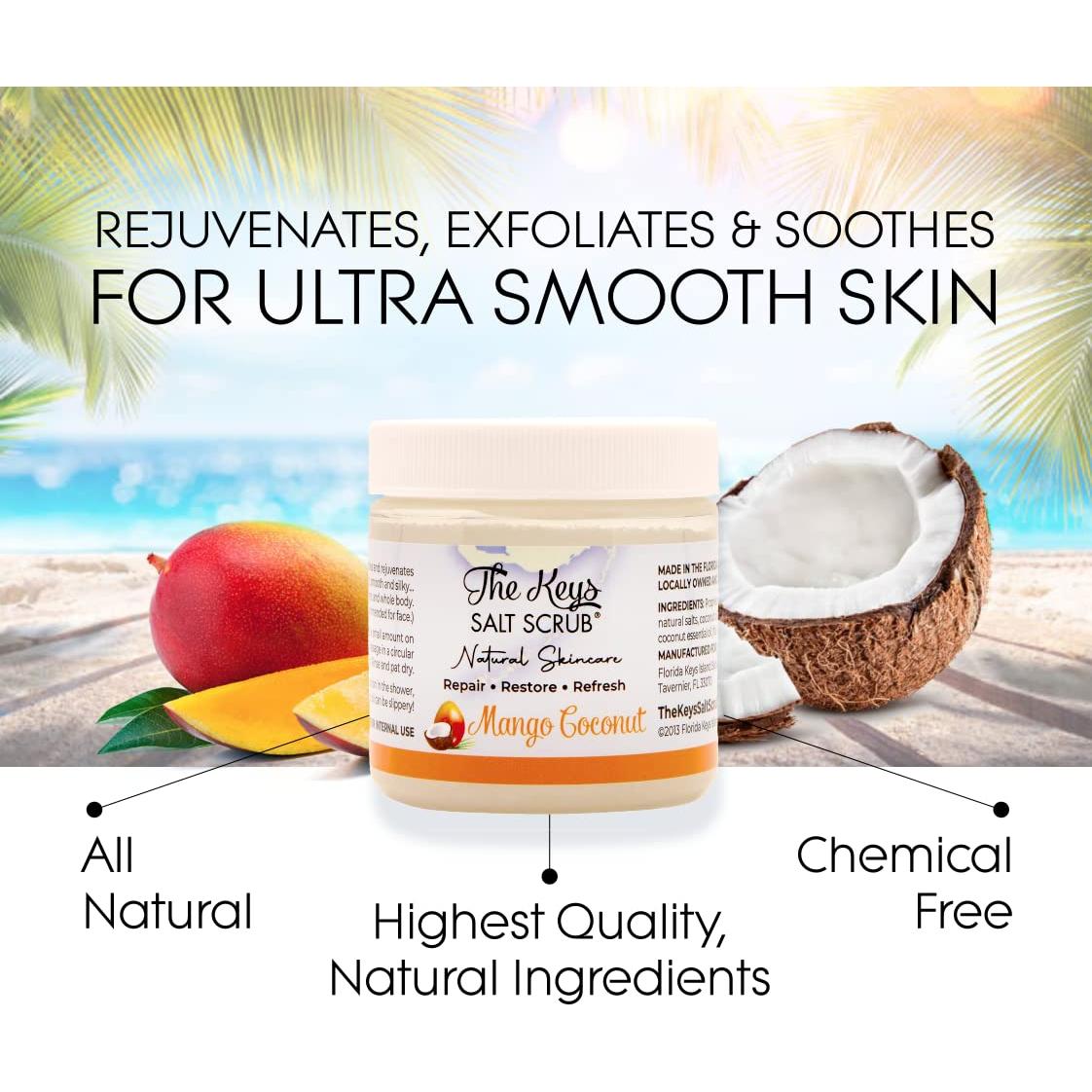 Exfoliante Corporal de Sal Marina Las Llaves 96 g - Mango y Coco