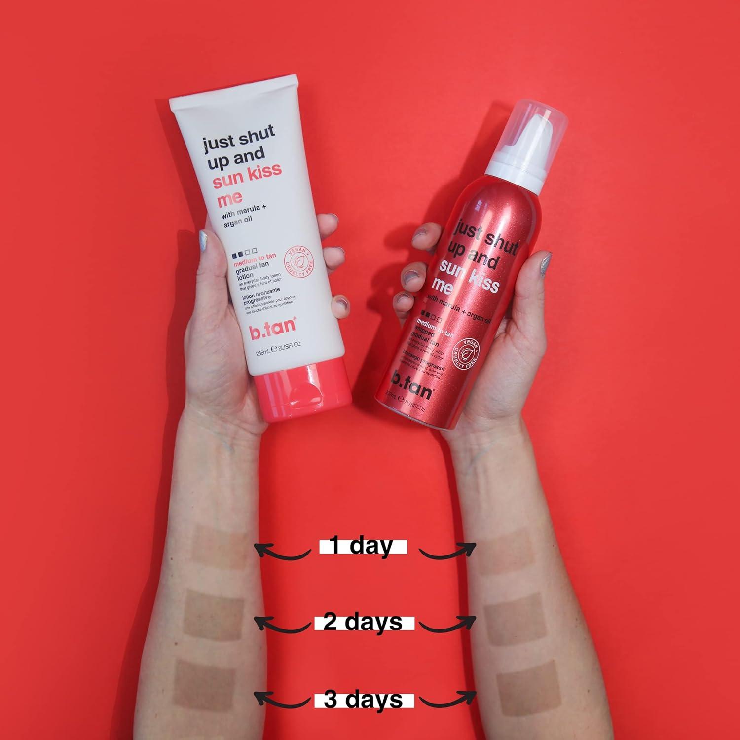 Bronceador Gradual B.Tan Whip 207ml - Brillo Dorado Hidratante